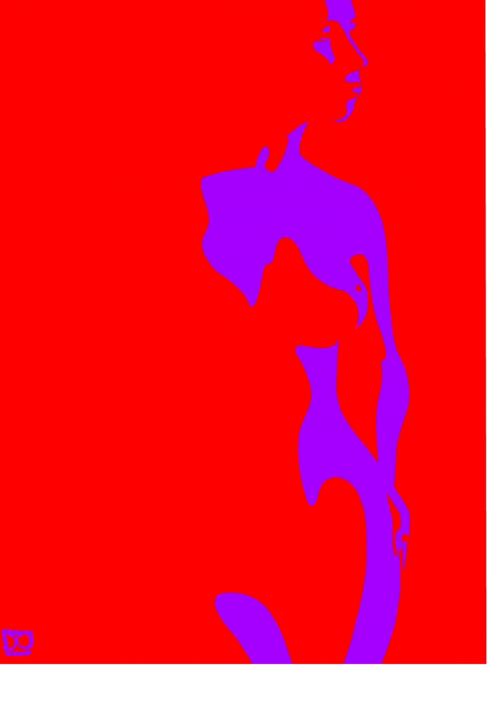 Plakat - Vibrant Purple Woman Profile