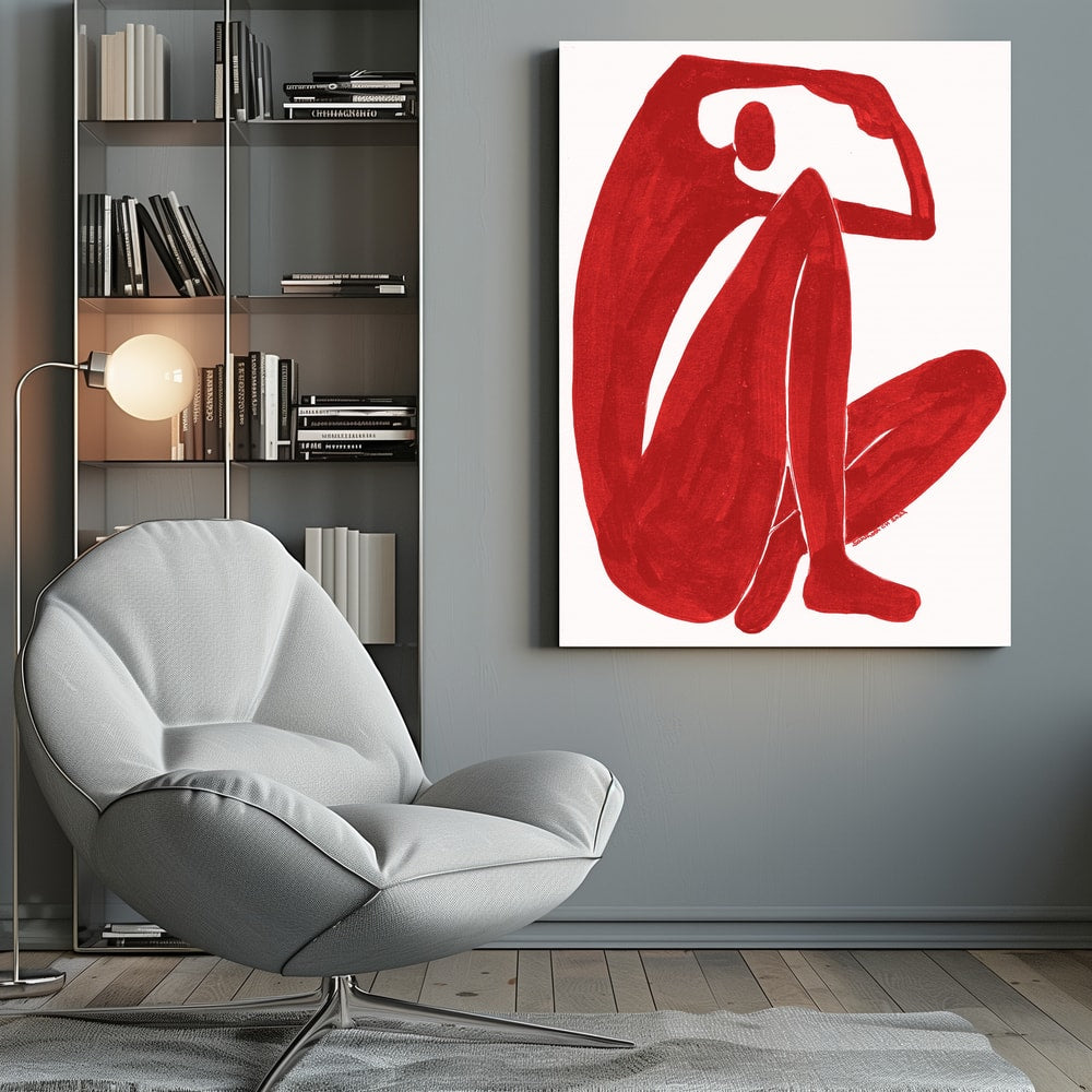 Canvas - Minimalist Red Embrace