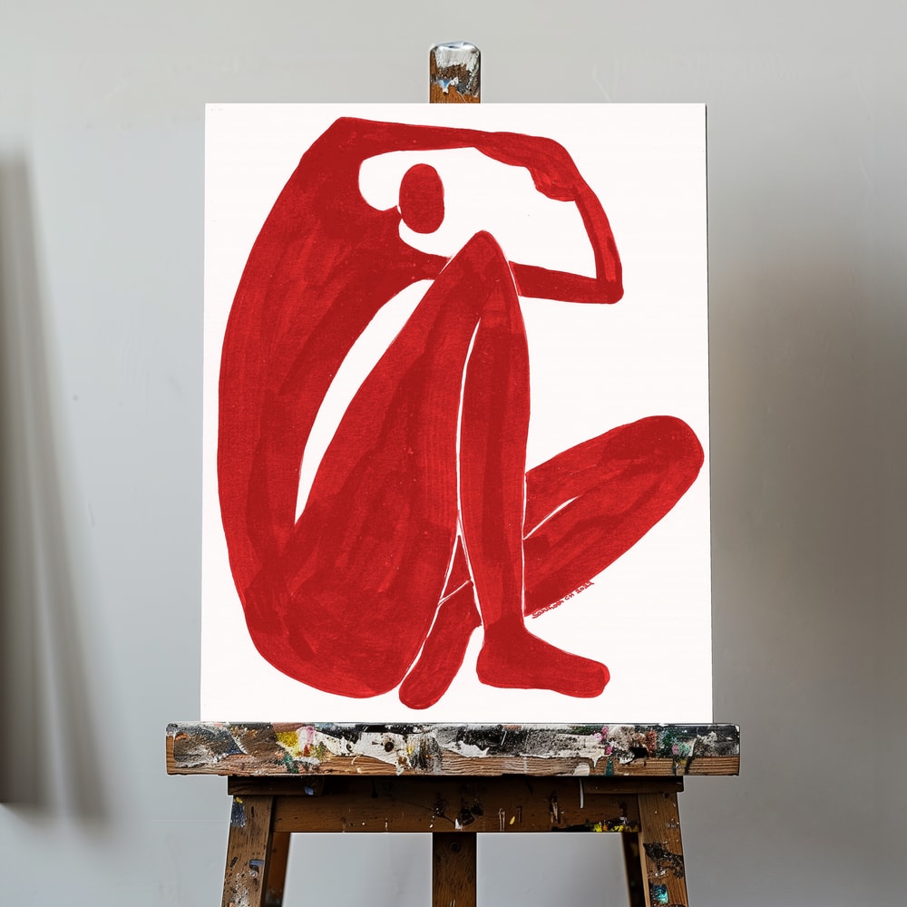 Canvas - Minimalist Red Embrace