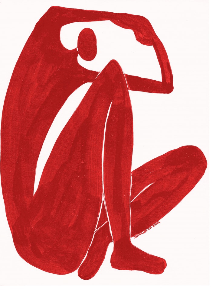 Plakat - Minimalist Red Embrace