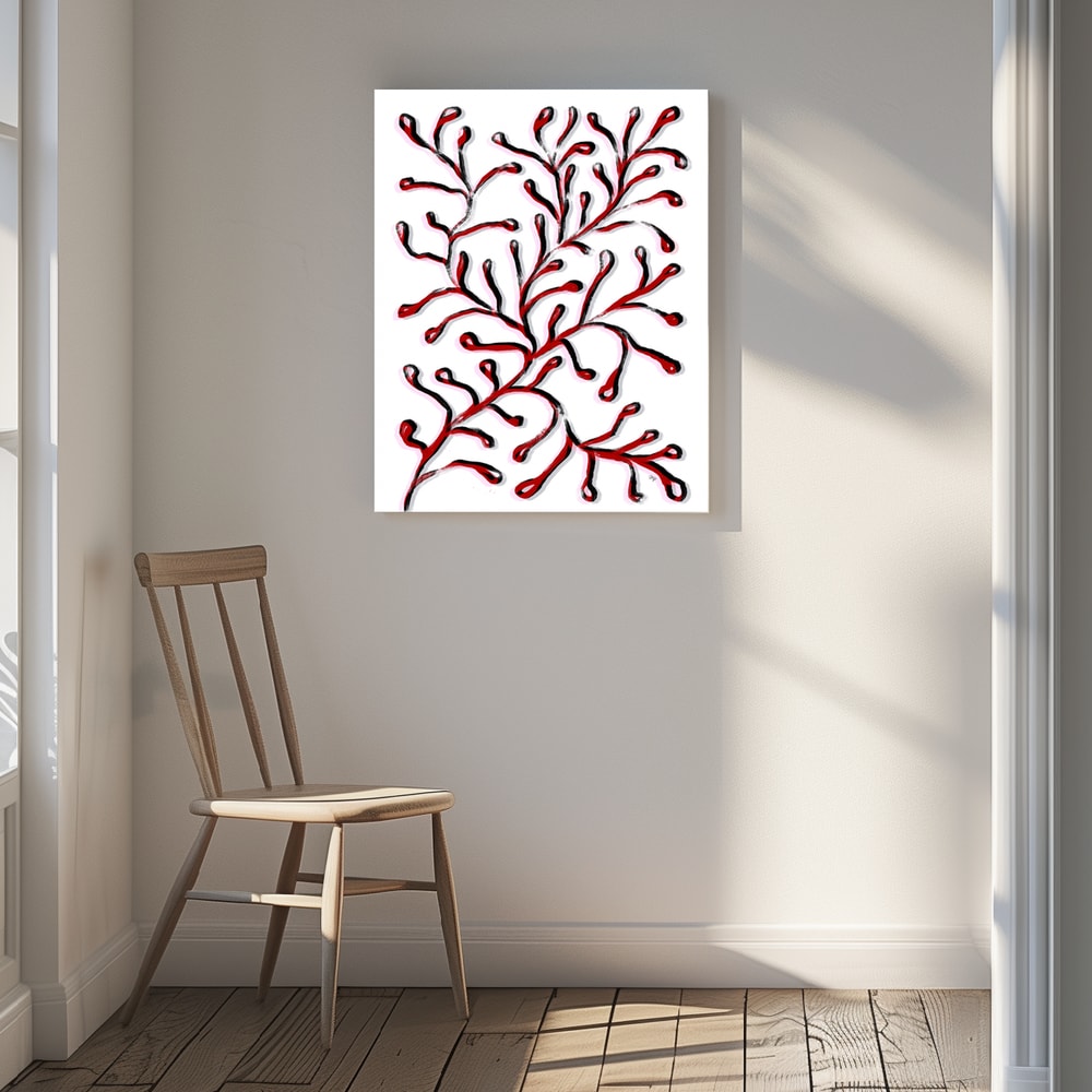 Canvas - Stylized Red Coral