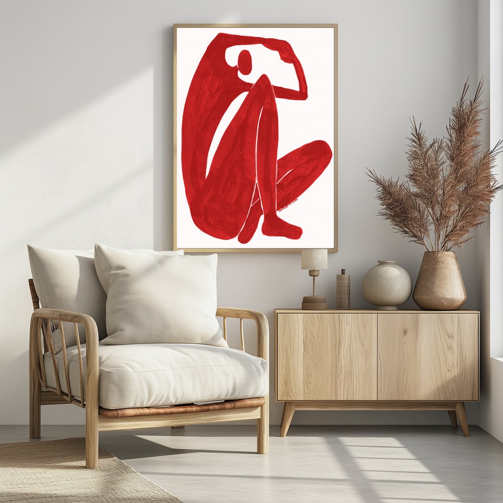 Plakat - Minimalist Red Embrace