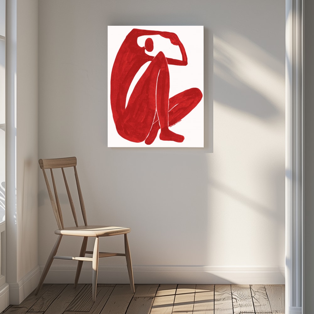 Canvas - Minimalist Red Embrace