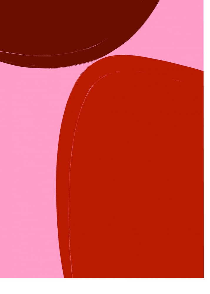 Plakat - Curved Red Shapes