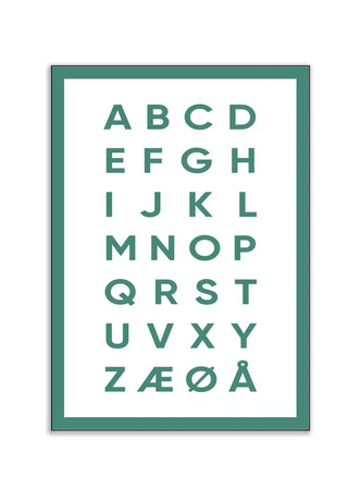 Plakat - Alfabet - Grøn