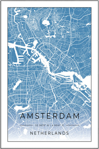 Plakat - Amsterdam kort