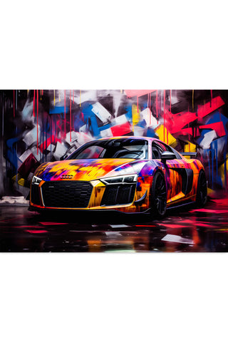Plakat - Audi R8 streetkunst
