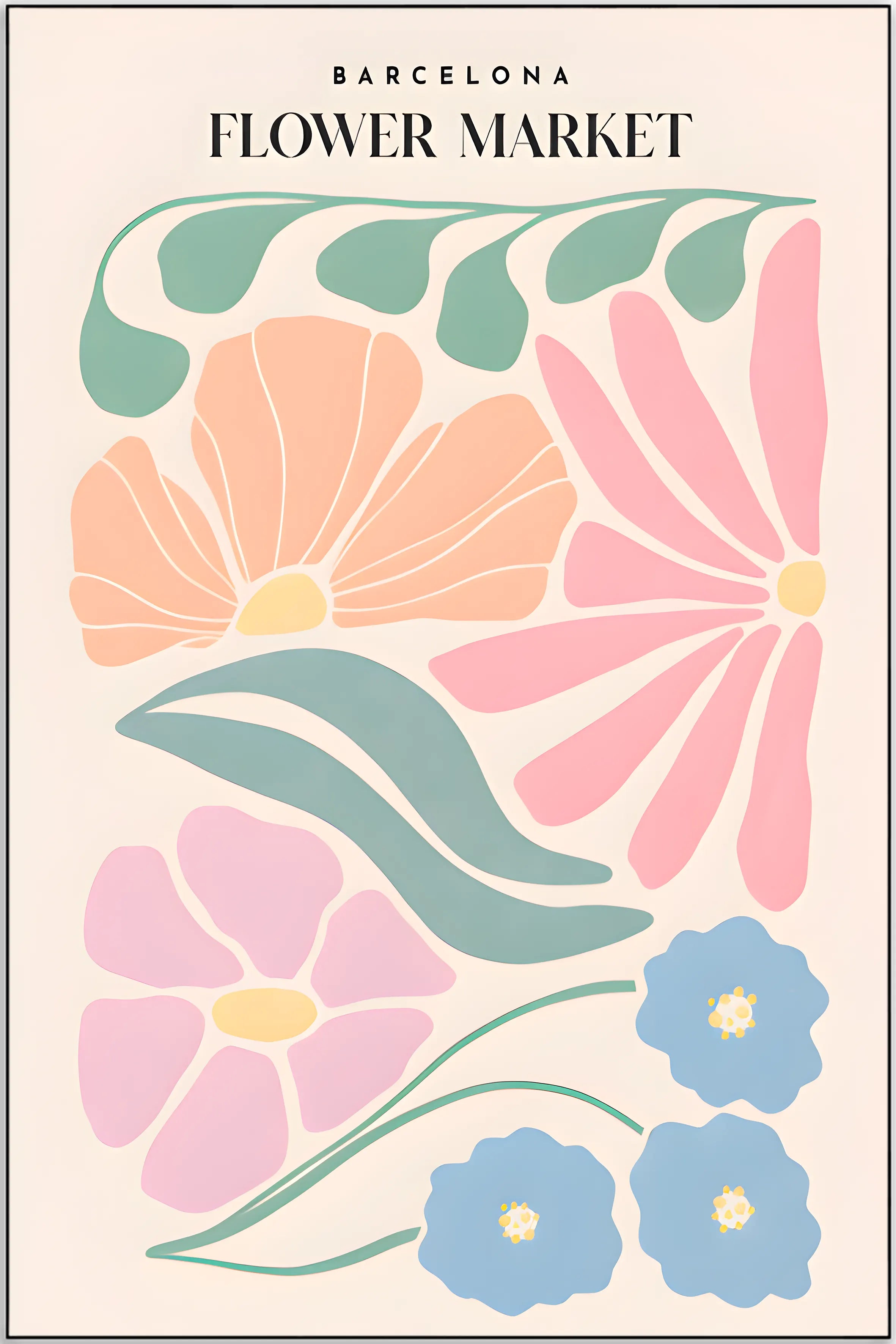 Plakat - Barcelona colorful - Flower market – Admen.dk