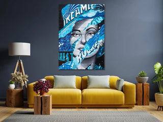 Plakat - Blå kvinde kunst