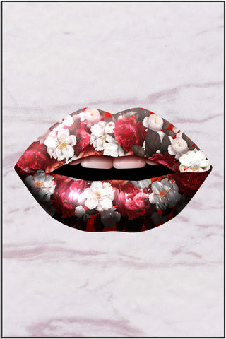 Plakat - Blomstret lips kunst