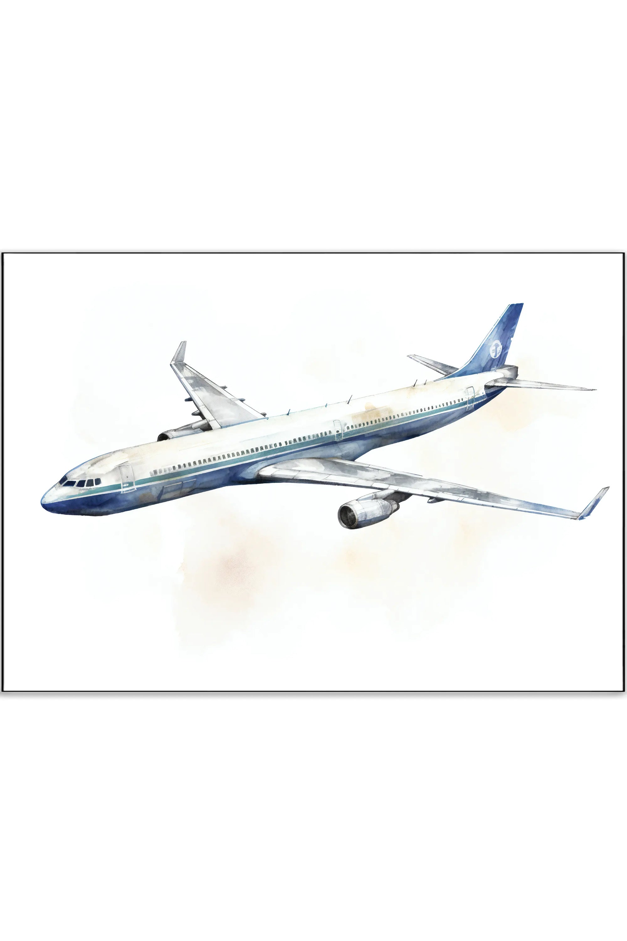 Plakat - Hvid Boeing 777 - admen.dk