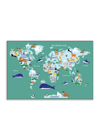 Plakat - Børn verdenskort - Det arktiske ocean