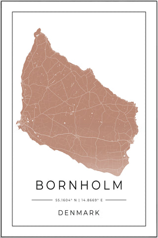 Plakat - Bornholm kort