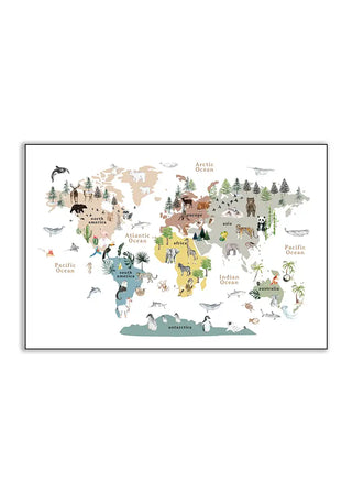 Plakat - Børn verdenskort