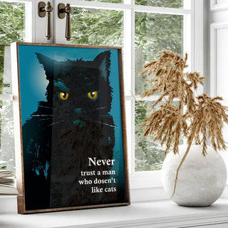 Plakat - Cats - never trust a man citat