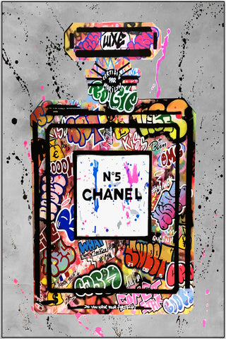 Canvas - CHANEL NO. 5 - STREET ART KUNST - admen.dk