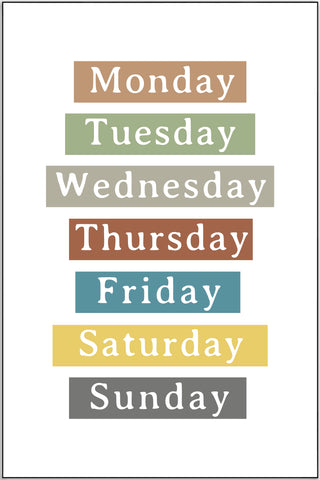 Plakat - Days of week