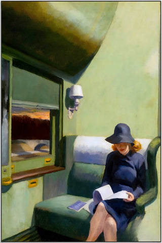 Canvas - Edward Hopper - Kvinden på toget kunst