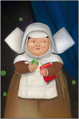 Plakat - Fernando Botero - nonnen og æblet