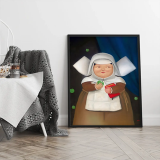 Plakat - Fernando Botero - nonnen og æblet