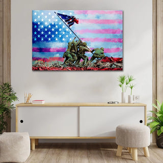 Plakat - Flaget hejses på Iwo Jima kunst