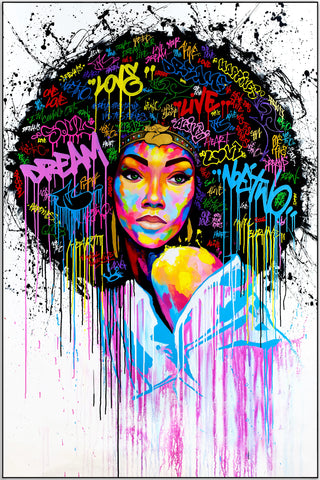 Plakat - Graffiti afro hår