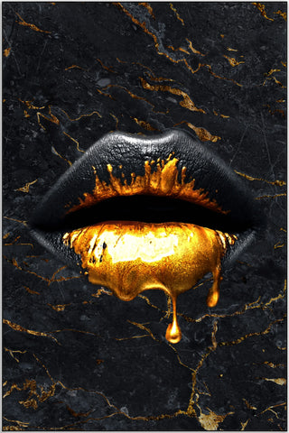Plakat - Gyldne kvinde læber