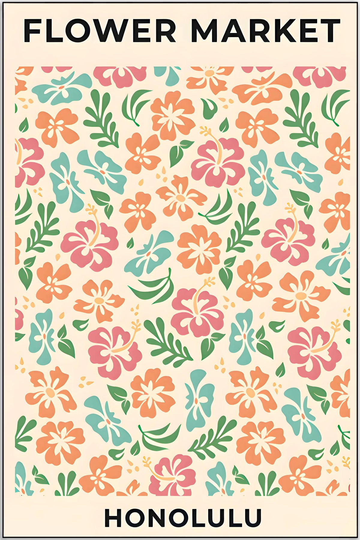 Plakat Honolulu blomster Flower Market