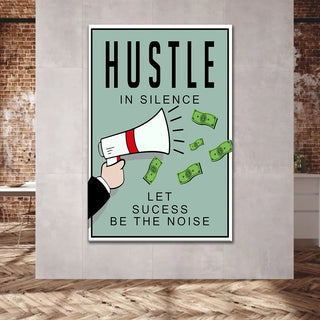 Plakat - Hustle in silence citat