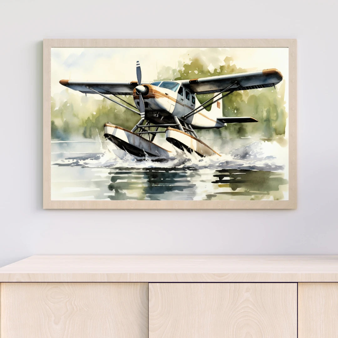 Plakat - Hvid vandflyver - Admen.dk