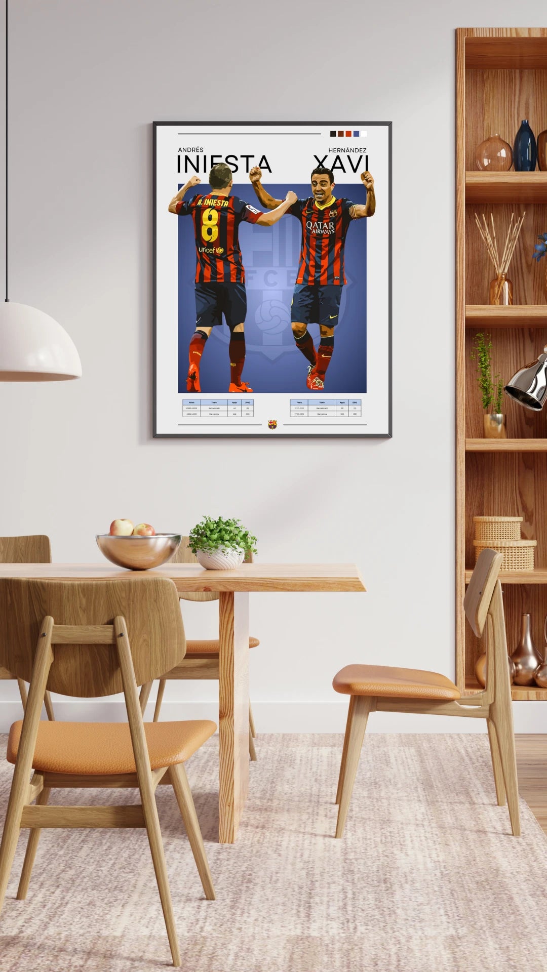 Plakat - Iniesta og Xavi grafisk look - Admen.dk
