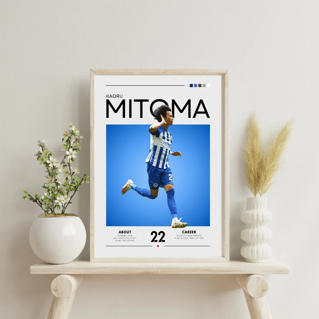 Plakat - Kaoru Mitoma grafisk look - Admen.dk