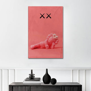 Plakat - Kaws pink kunst