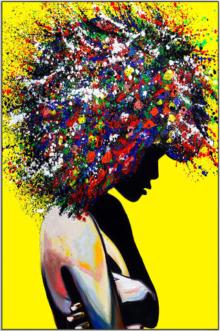 Plakat - Kvinde med farverig hår