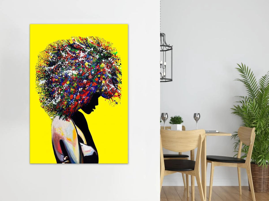 Plakat - Kvinde med farverig hår