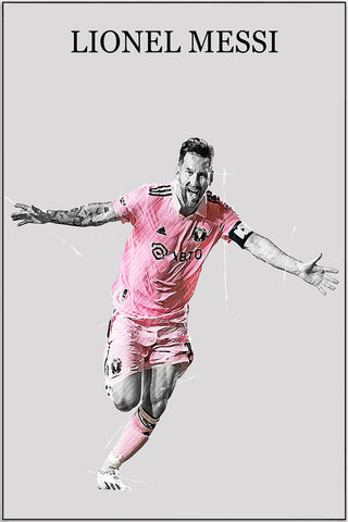 Plakat - Lionel Messi i jubel kunst