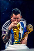 Plakat - Lionel Messi pokal kysset - admen.dk