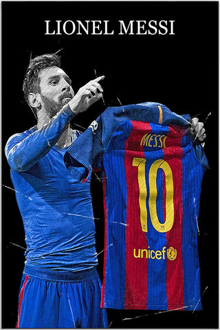 Plakat - Lionel Messi trøjen kunst