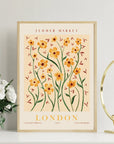 Plakat - London yellow - Flower market - Admen.dk