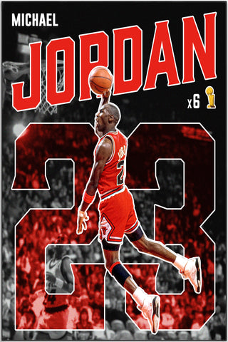 Plakat - Michael Jordan i flyvende fart