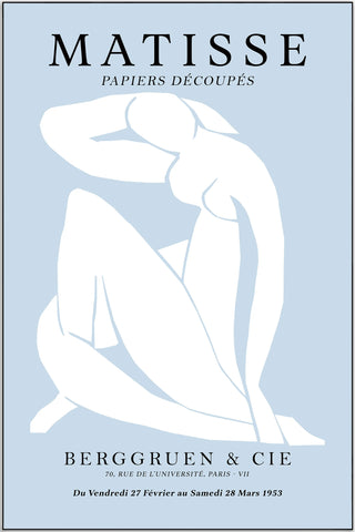 Plakat - Matisse - Berggruen & Cie light blue kunst - admen.dk