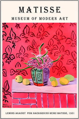 Plakat - Matisse - Still life with lemons med titel