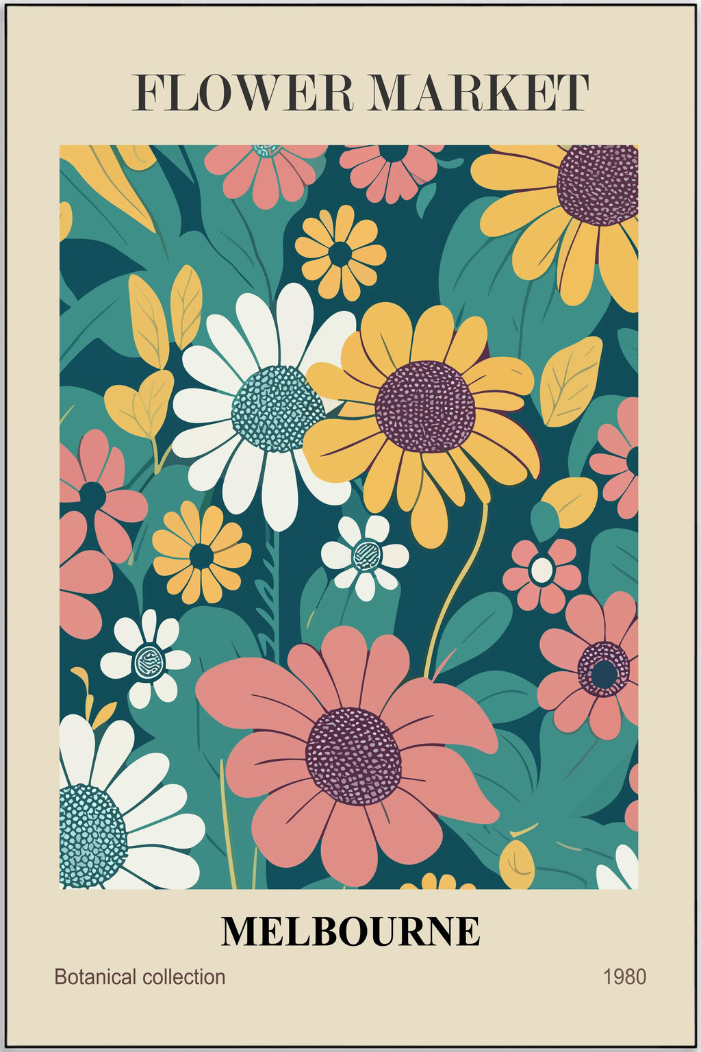 Plakat Melbourne Flower market Admen.dk