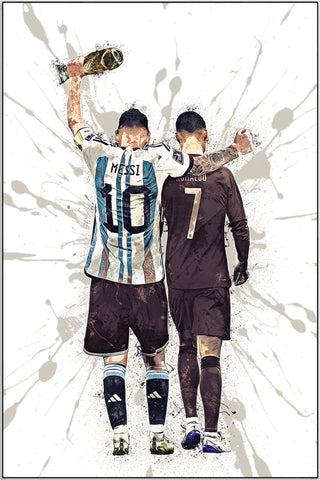 Plakat - Messi og Ronaldo worldcup kunst - admen.dk