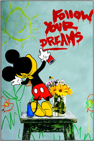 Canvas - Mickey Follow your dreams kunst - admen.dk