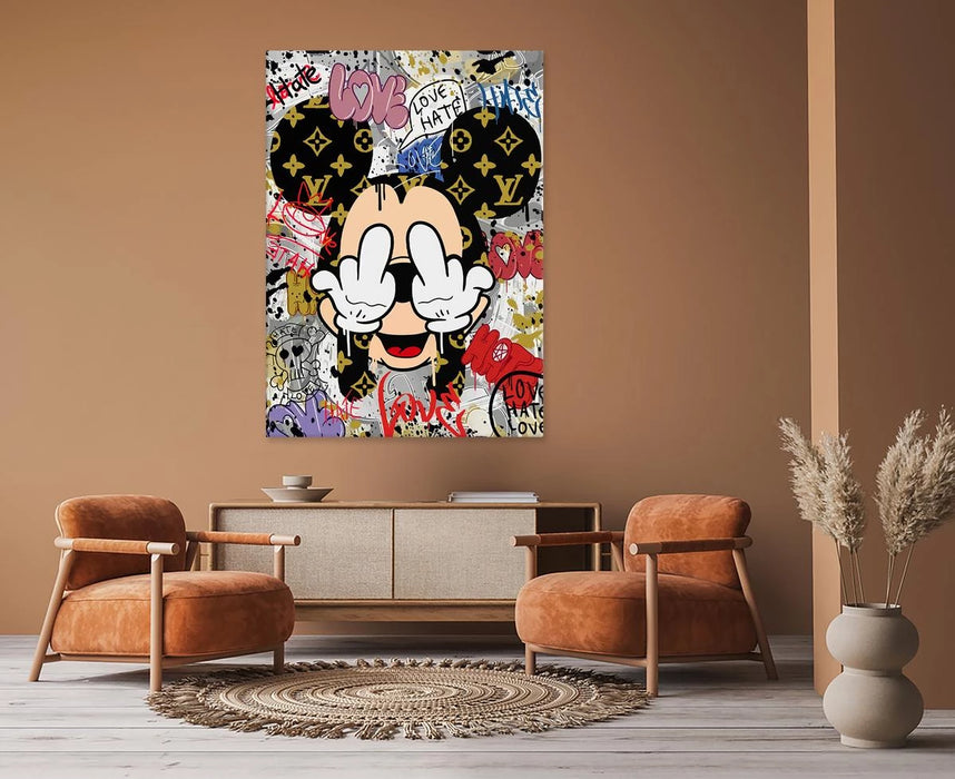 Plakat - Mickey love hate kunst