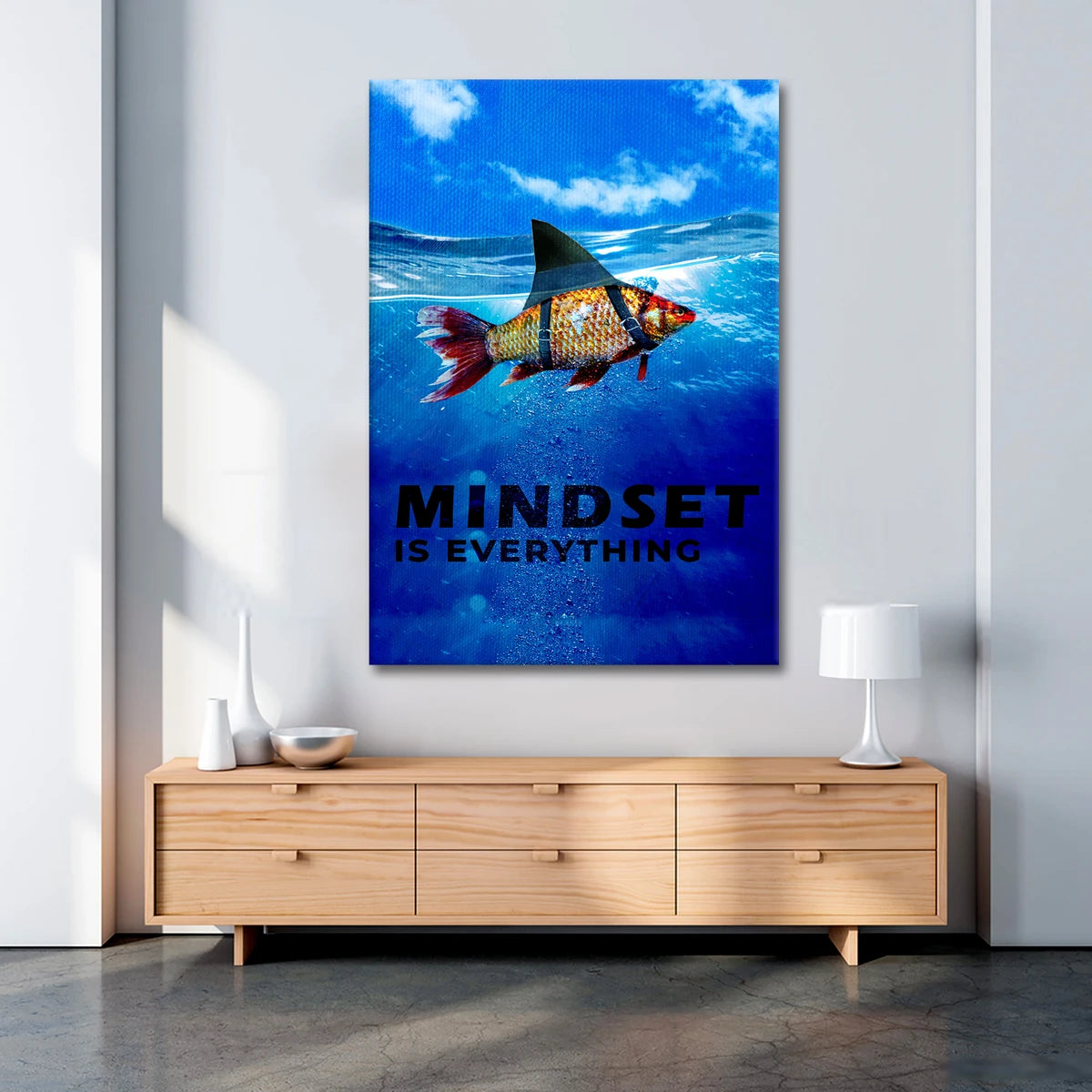 Plakat - Fisk - Mindset is everything citat - admen.dk