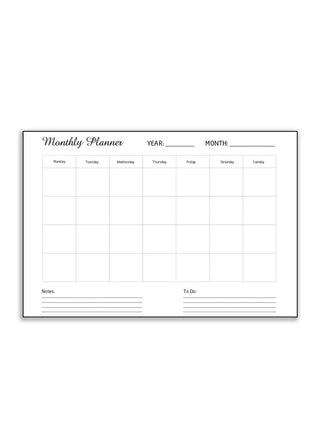 Plakat - Monthly Planner - Engelsk
