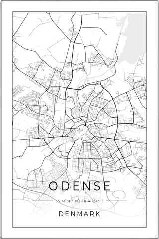Plakat - Odense kort