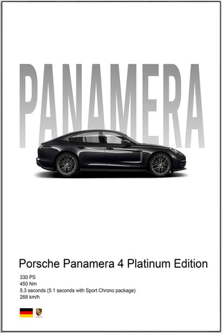 Plakat - Porsche Panamera 4 Platinum Edition - admen.dk